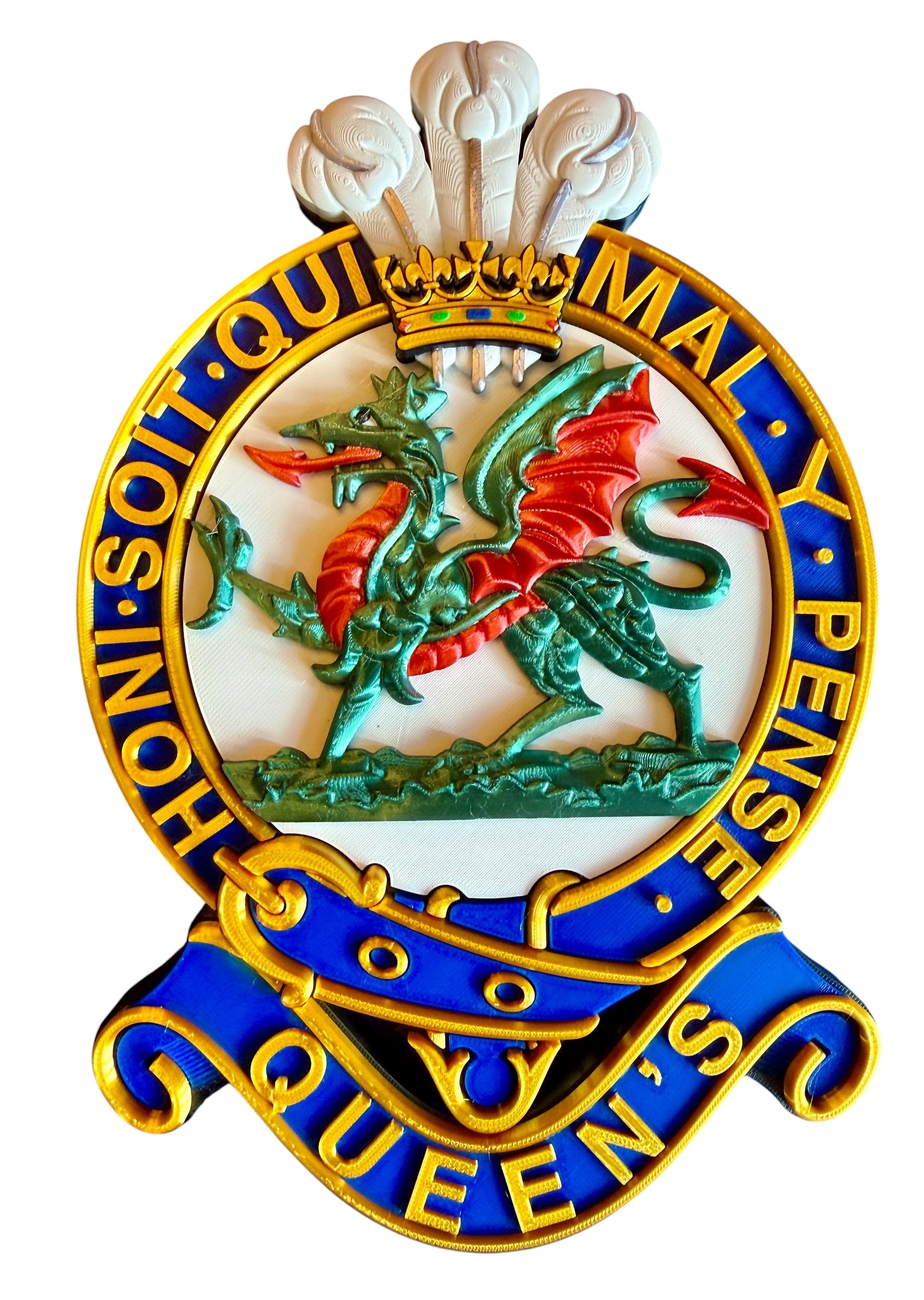 The Queen's Regiment 3D Printed Cap Badge - Precision Military Emblems
