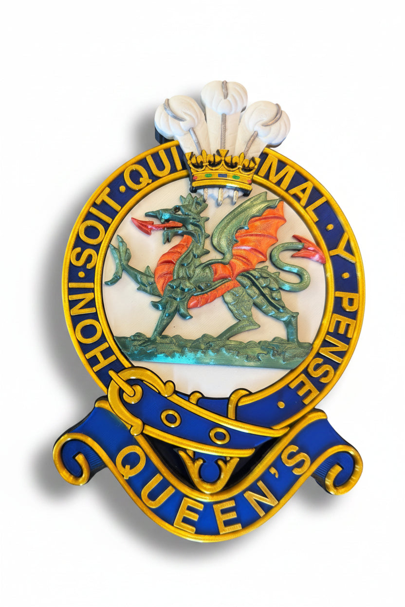 The Queen's Regiment 3D Printed Cap Badge - Precision Military Emblems
