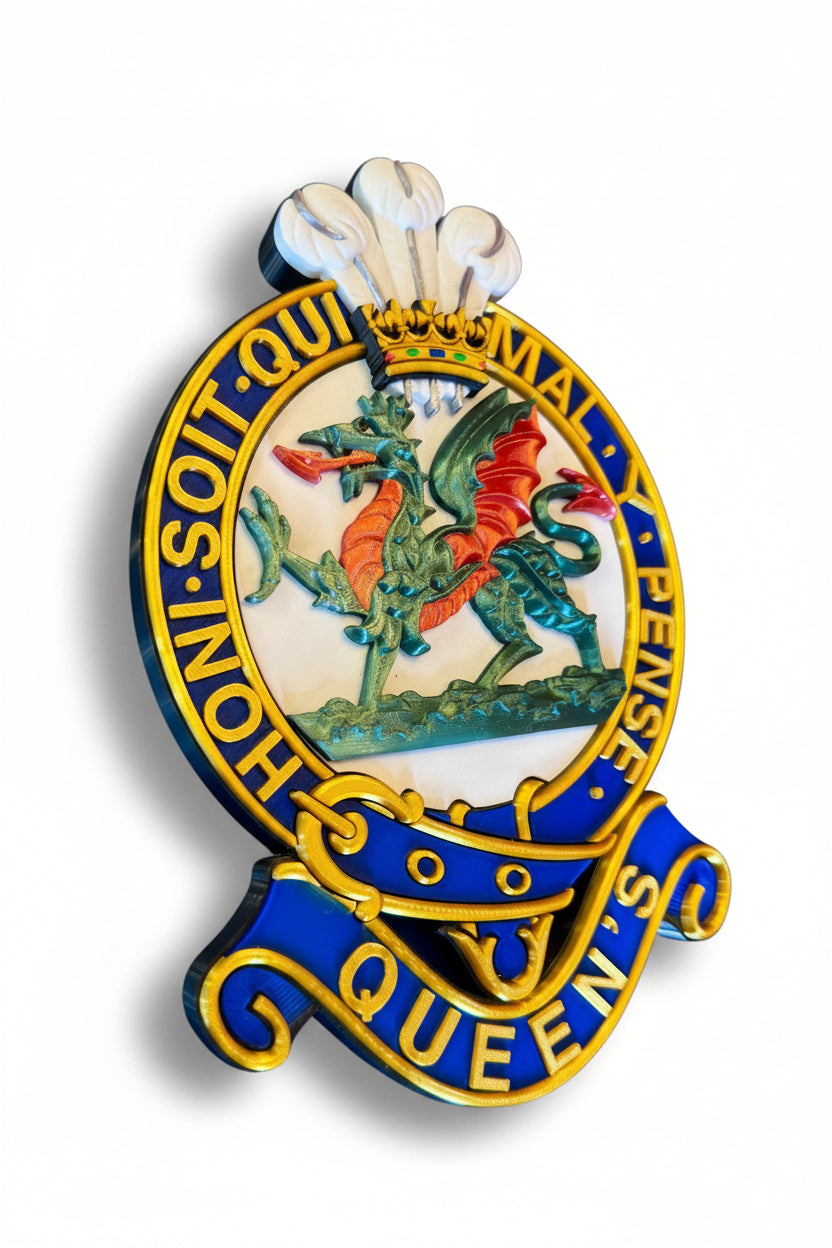 The Queen's Regiment 3D Printed Cap Badge - Precision Military Emblems