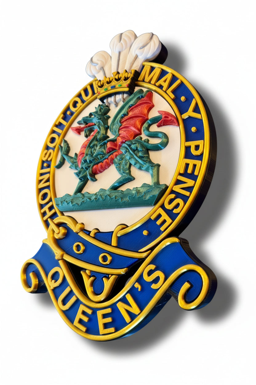 The Queen's Regiment 3D Printed Cap Badge - Precision Military Emblems