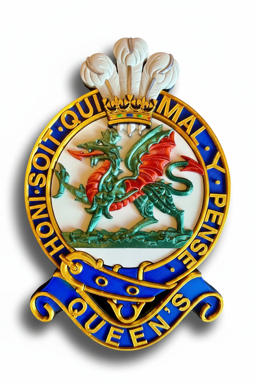 The Queen's Regiment 3D Printed Cap Badge - Precision Military Emblems