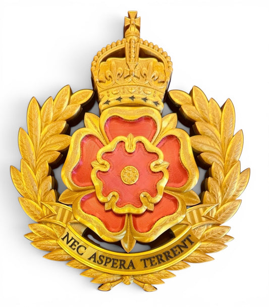 Duke Of Lancaster's Regiment 3D Printed Cap Badge King's Crown - Precision Military Emblems