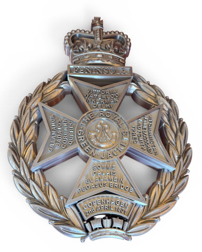 Royal Green Jackets 3D Printed Cap Badge Silver XL - Precision Military Emblems