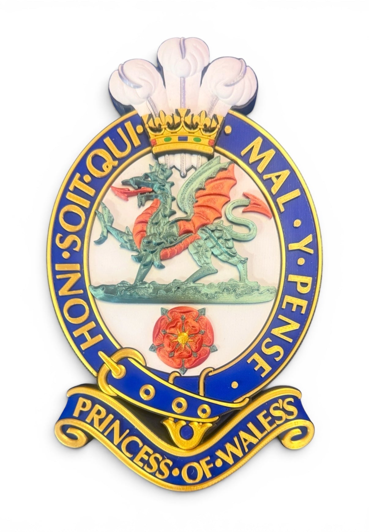 Princess Of Wales's Royal Regiment 3D Printed Cap Badge Full Colour - Precision Military Emblems