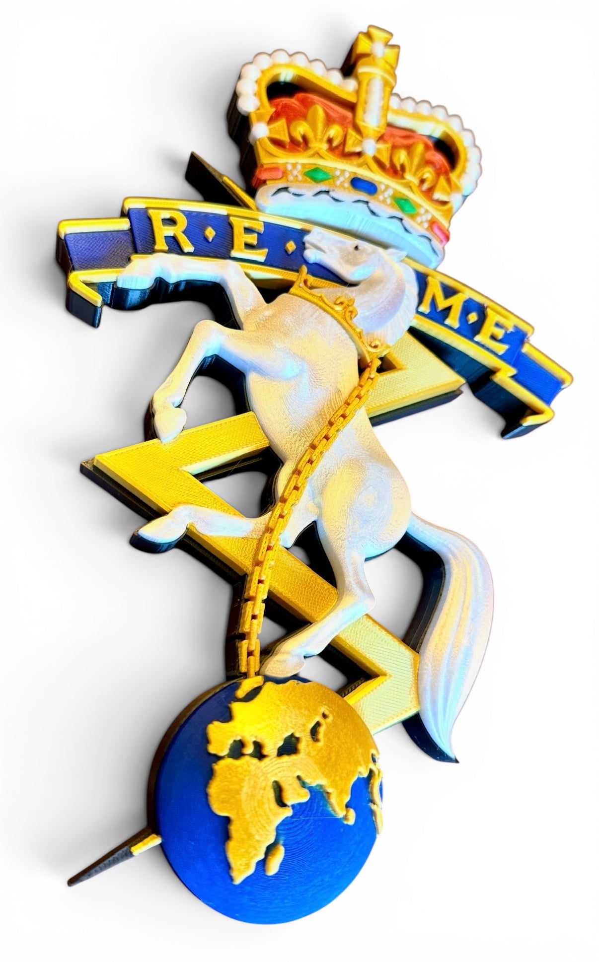 Corps of Royal Electrical and Mechanical Engineers (REME) 3D Printed Cap Badge Queen's Crown - Precision Military Emblems
