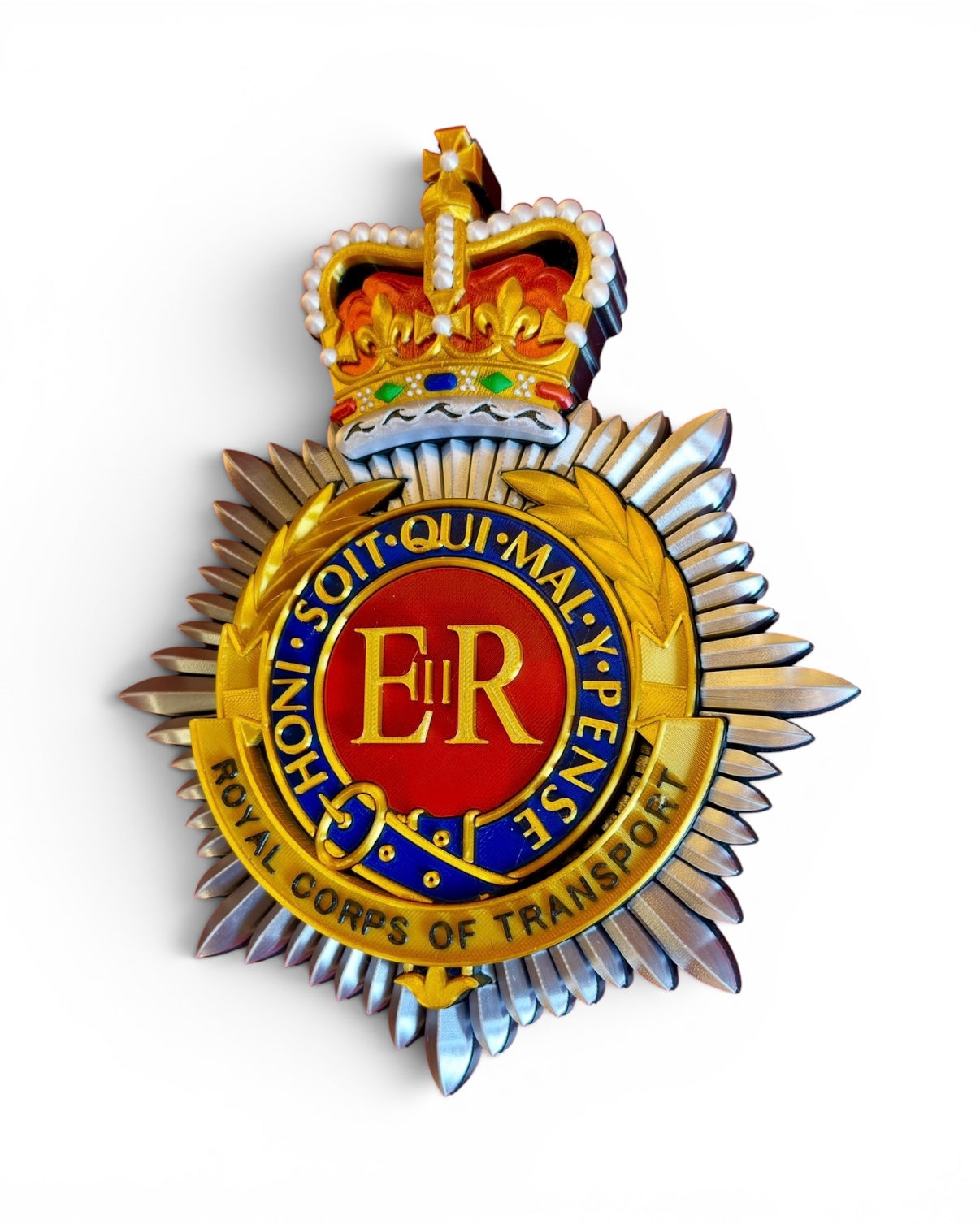 Royal Corps Of Transport 3D Printed Cap Badge Queen's Crown - Precision Military Emblems