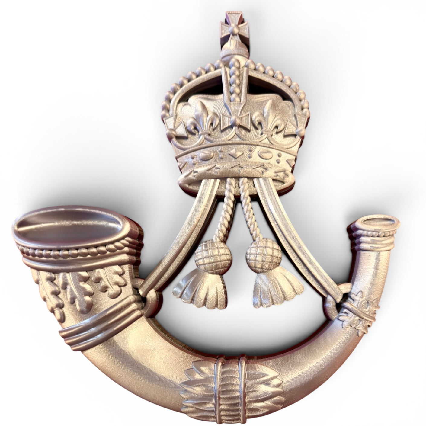 The Rifles 3D Printed Cap Badge - King's Crown - Precision Military Emblems 