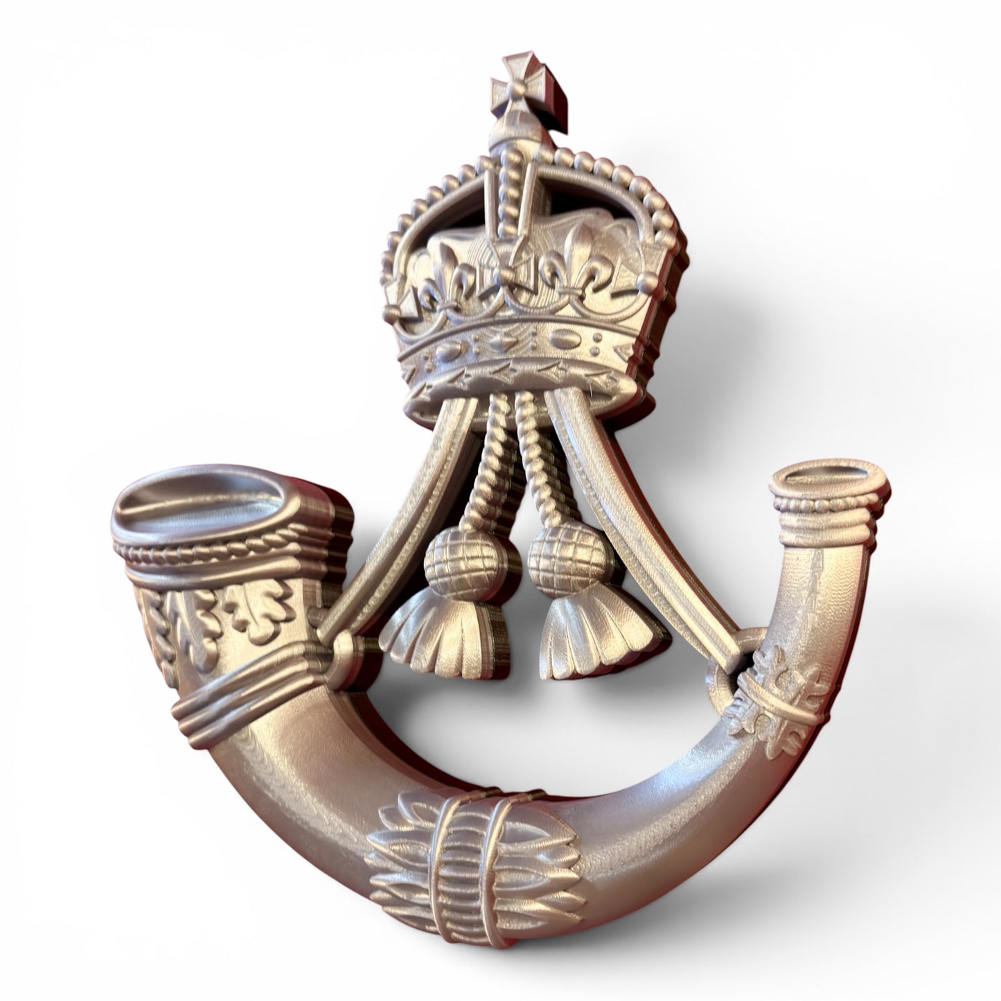 The Rifles 3D Printed Cap Badge - King's Crown - Precision Military Emblems 