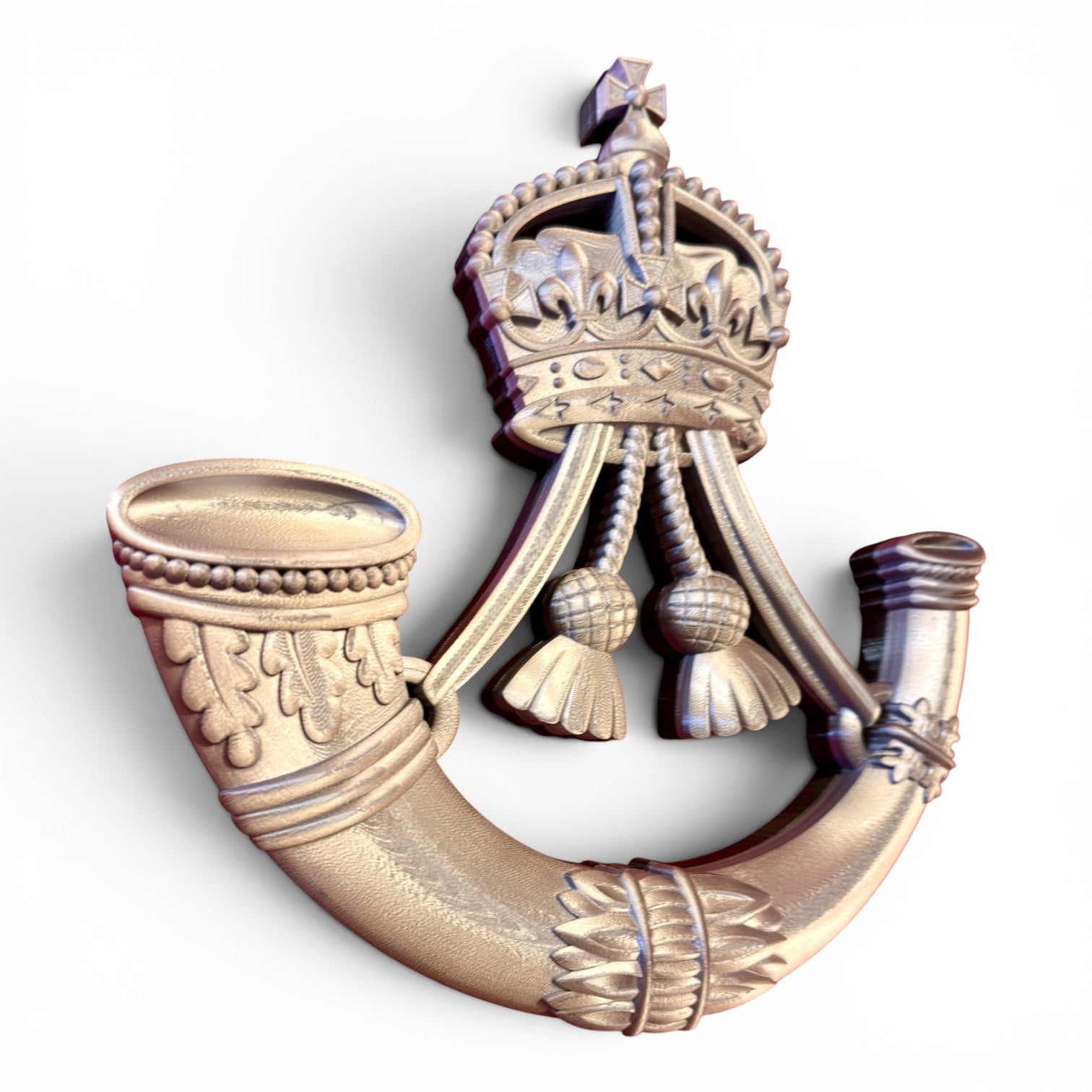 The Rifles 3D Printed Cap Badge - King's Crown - Precision Military Emblems 