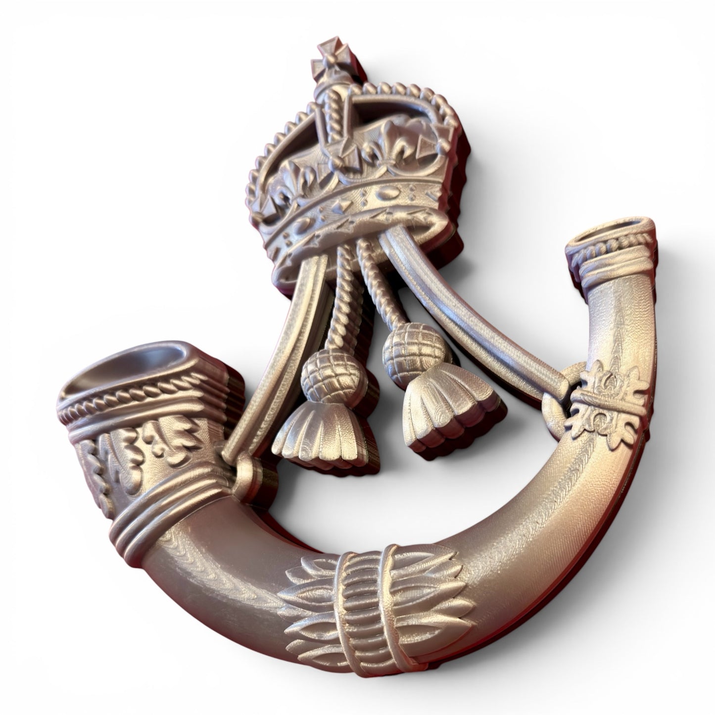 The Rifles 3D Printed Cap Badge - King's Crown - Precision Military Emblems 