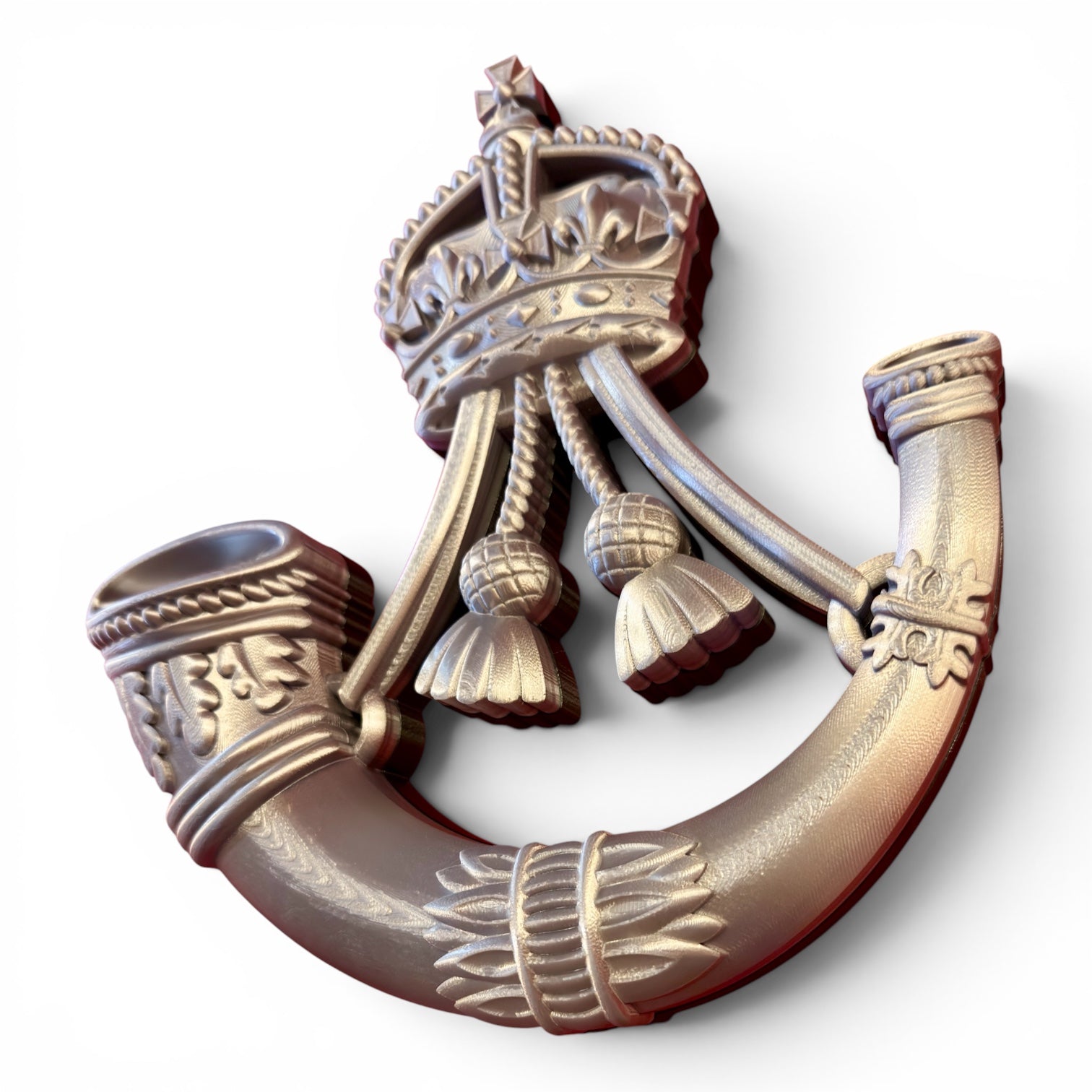 The Rifles 3D Printed Cap Badge - King's Crown - Precision Military Emblems 