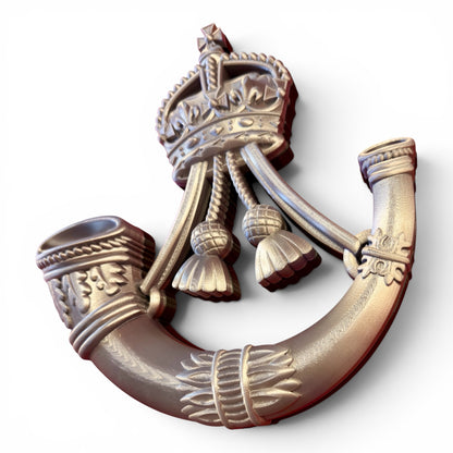 The Rifles 3D Printed Cap Badge - King's Crown - Precision Military Emblems 