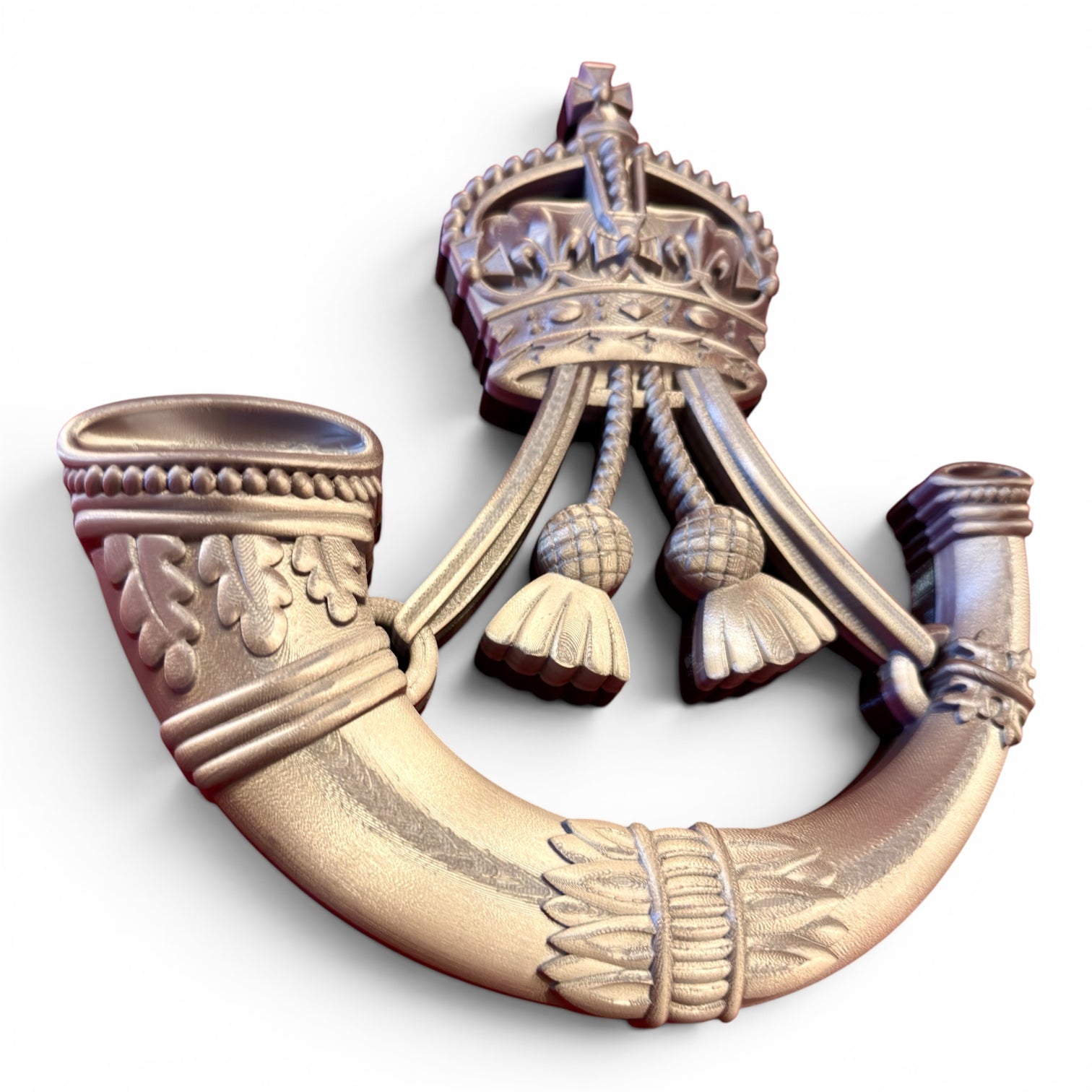 The Rifles 3D Printed Cap Badge - King's Crown - Precision Military Emblems 