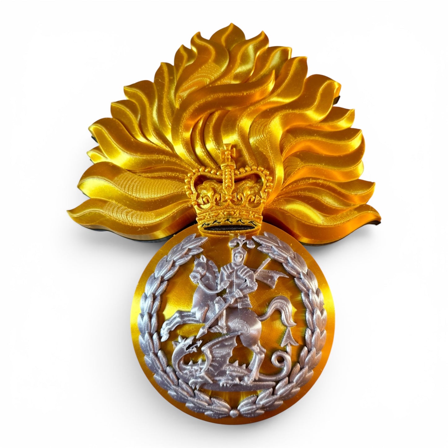 Royal Regiment of Fusiliers 3D Printed Cap Badge - Silver & Gold - Precision Military Emblems 