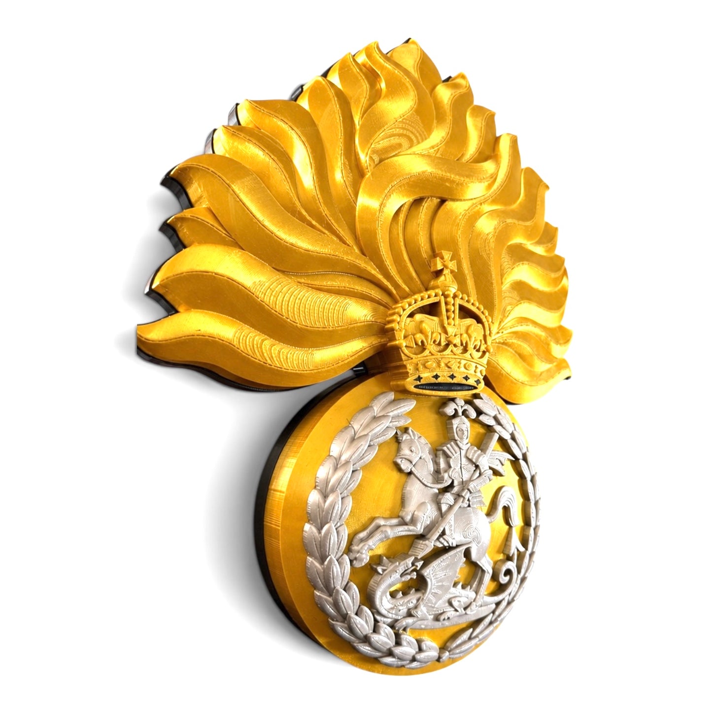 Royal Regiment of Fusiliers 3D Printed Cap Badge Grenade - King's Crown - Precision Military Emblems 