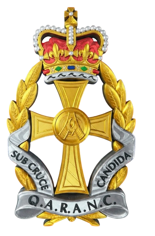 Queen Alexandra's Royal Army Nursing Corps Queen's Crown Cap Badge - Precision Military Emblems