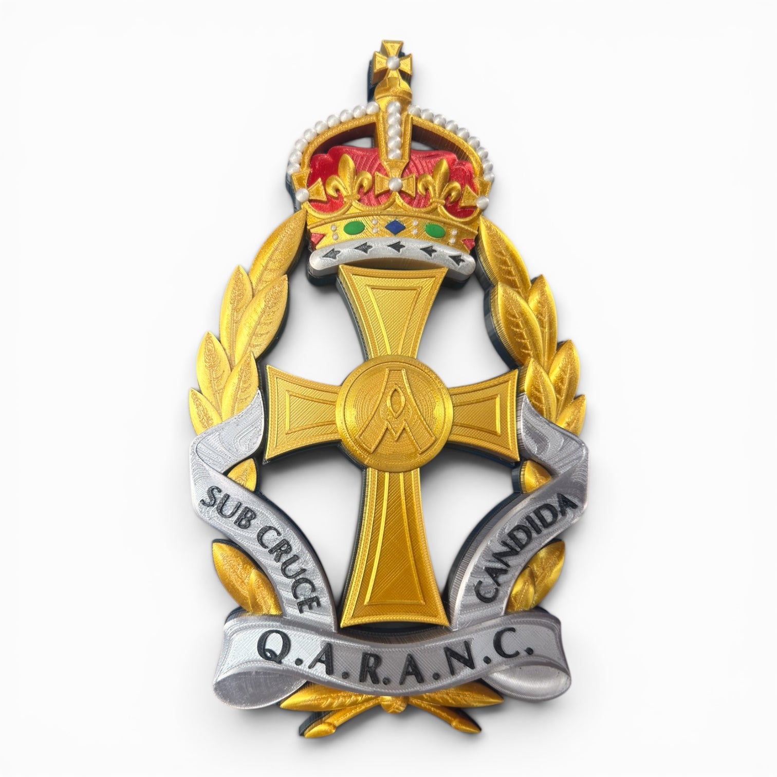 Queen Alexandra's Royal Army Nursing Corps King's Crown Cap Badge - Precision Military Emblems 