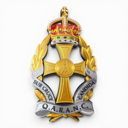 Queen Alexandra's Royal Army Nursing Corps King's Crown Cap Badge - Precision Military Emblems 