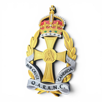 Queen Alexandra's Royal Army Nursing Corps King's Crown Cap Badge - Precision Military Emblems 
