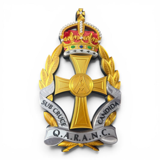 Queen Alexandra's Royal Army Nursing Corps King's Crown Cap Badge - Precision Military Emblems 