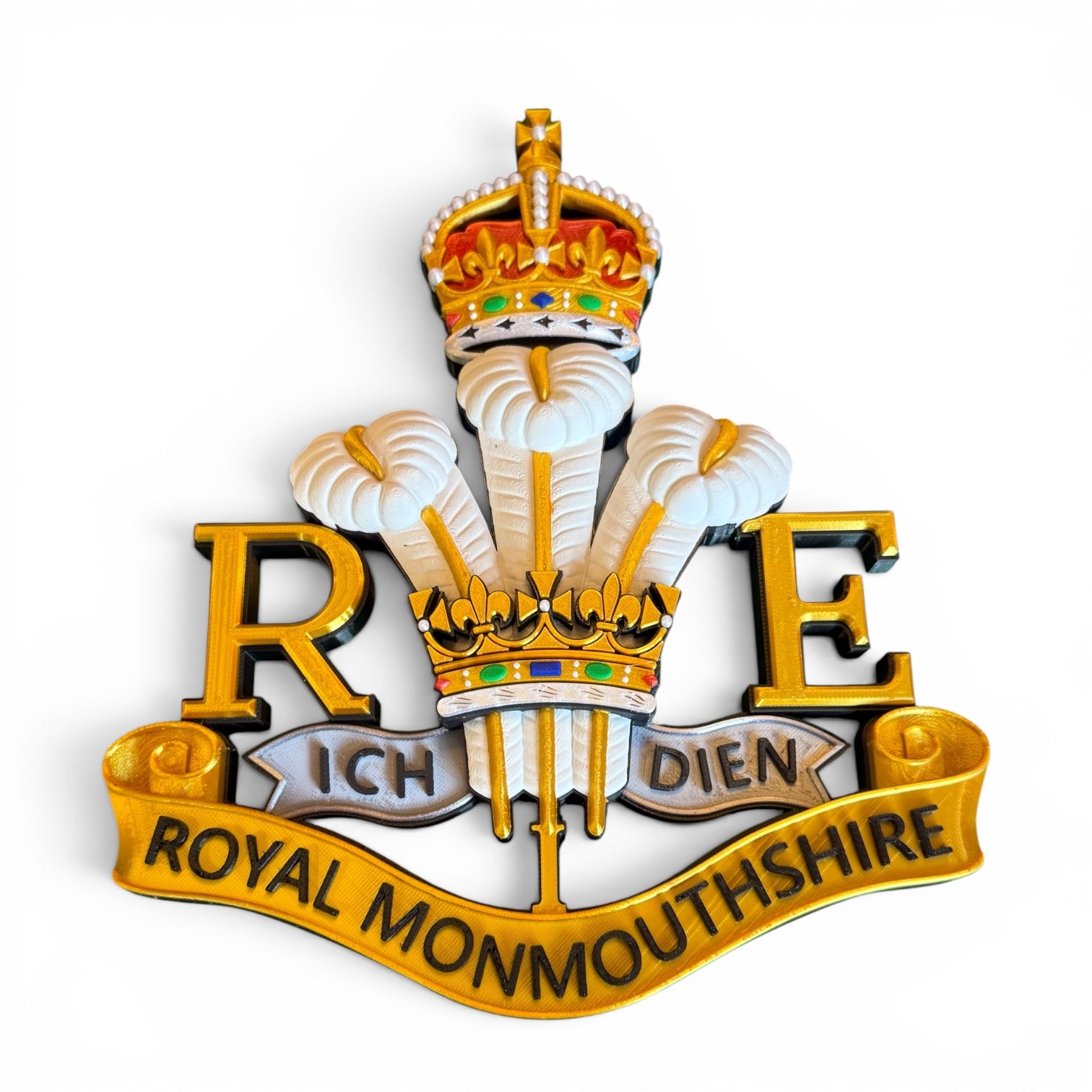 Royal Monmouthshire Royal Engineers Cap Badge | King's Crown - Precision Military Emblems 