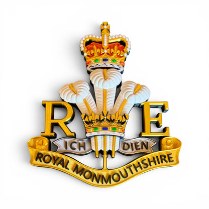 Royal Monmouthshire Royal Engineers Cap Badge | Queen's Crown | Officially Licensed