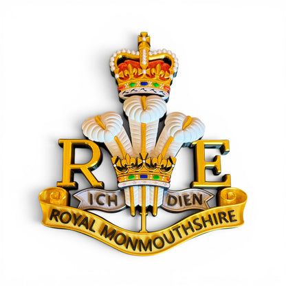 Royal Monmouthshire Royal Engineers Cap Badge | Queen's Crown | Officially Licensed