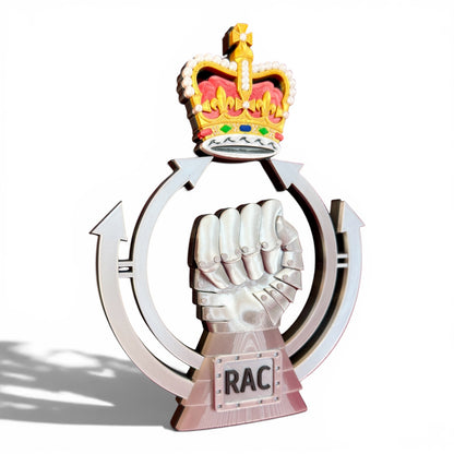 Royal Armoured Corps 3D Printed Cap Badge Queen's Crown - Precision Military Emblems 