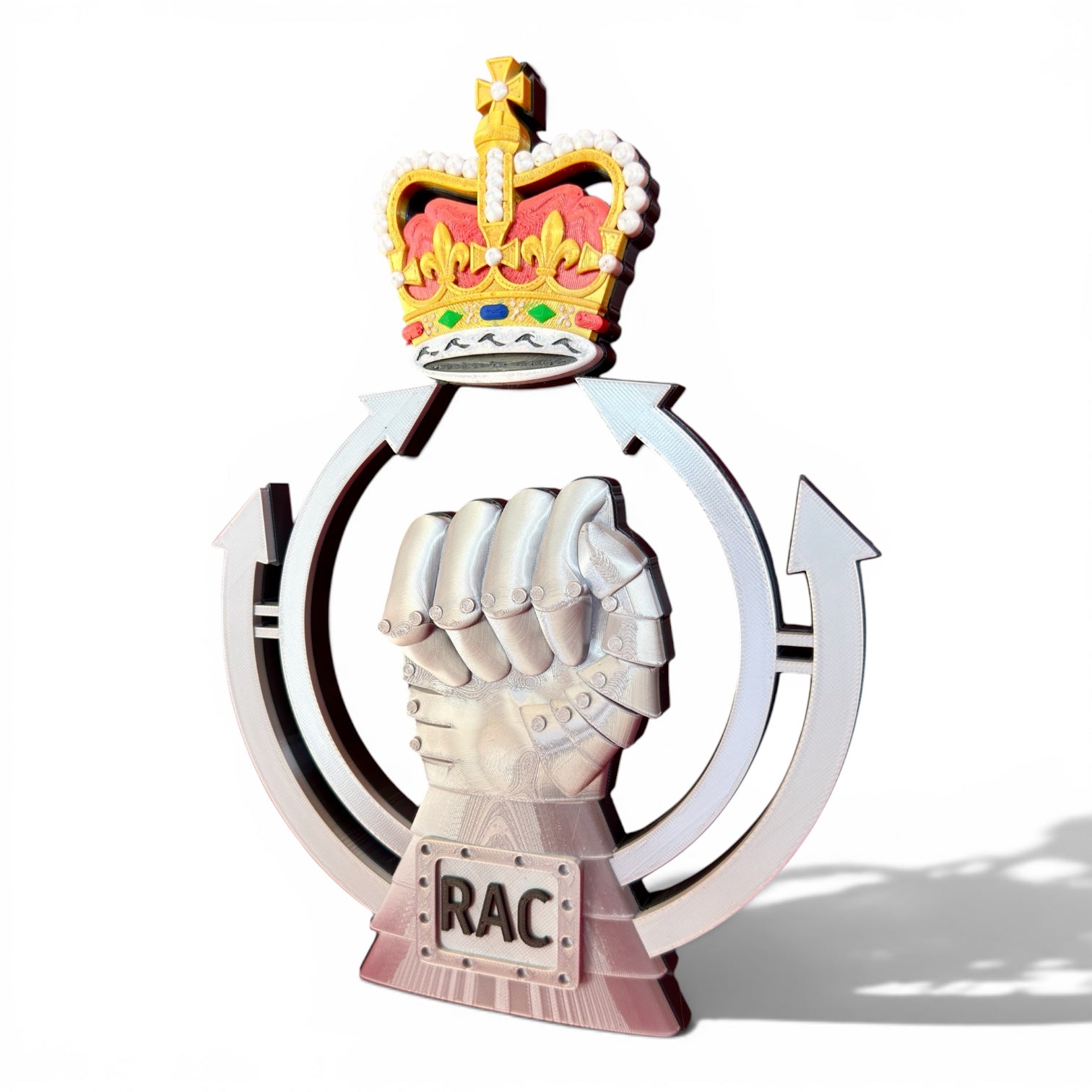 Royal Armoured Corps 3D Printed Cap Badge Queen's Crown - Precision Military Emblems 
