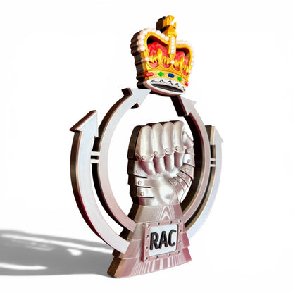 Royal Armoured Corps 3D Printed Cap Badge Queen's Crown - Precision Military Emblems 
