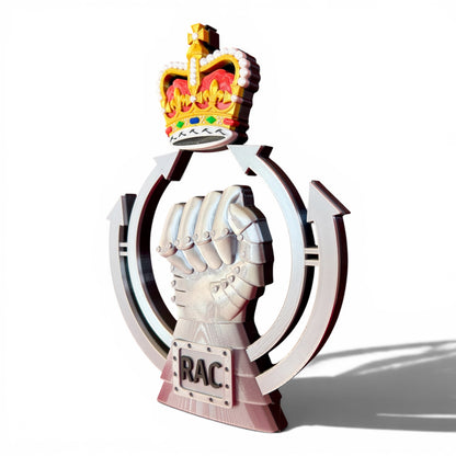 Royal Armoured Corps 3D Printed Cap Badge Queen's Crown - Precision Military Emblems 