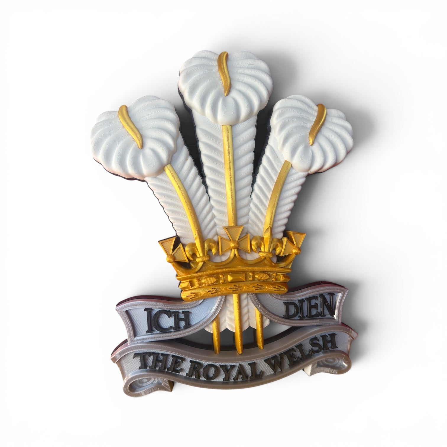 The Royal Welsh Silver, Gold &amp; White Cap Badge - Precision Military Emblems