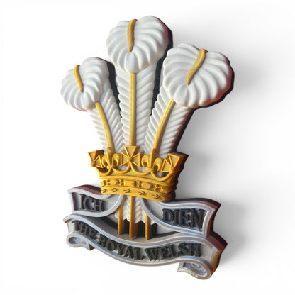 The Royal Welsh Silver, Gold &amp; White Cap Badge - Precision Military Emblems