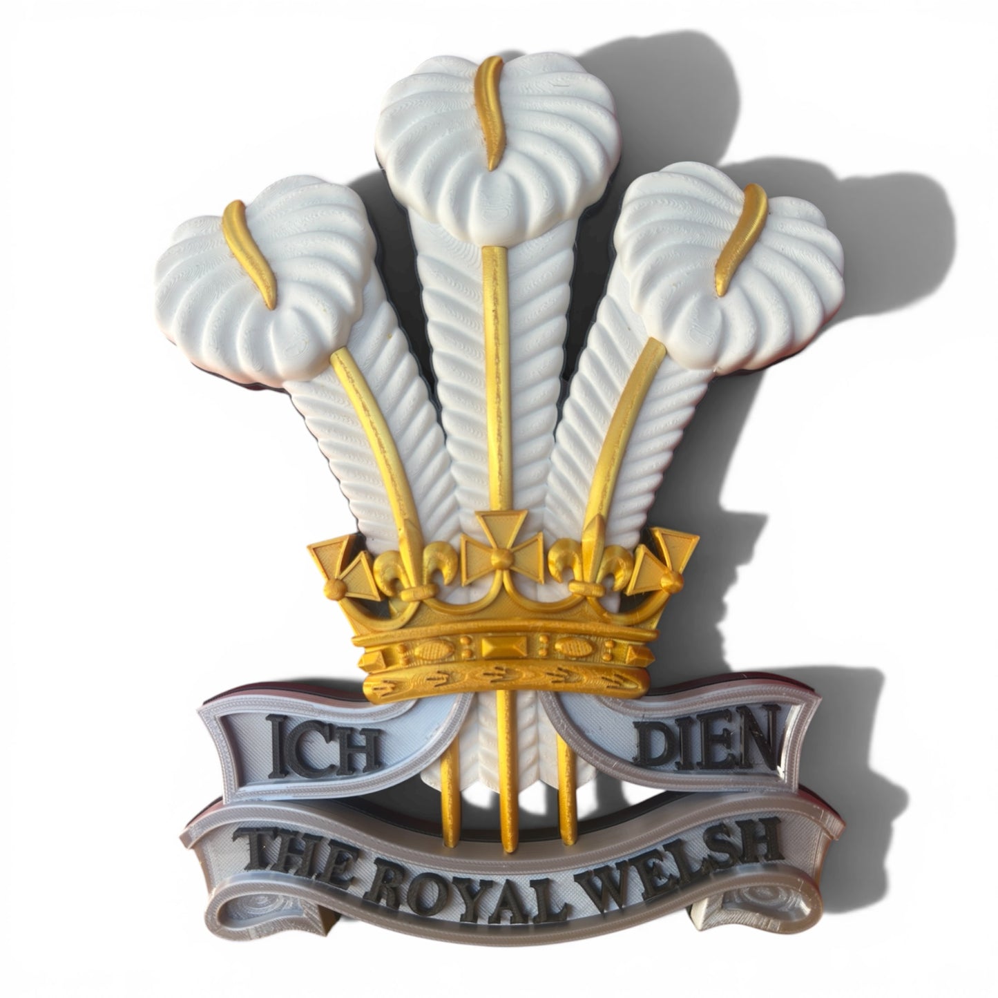 The Royal Welsh Silver, Gold &amp; White Cap Badge - Precision Military Emblems