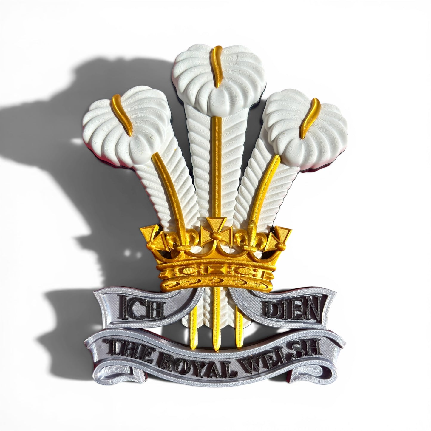 The Royal Welsh Silver, Gold &amp; White Cap Badge - Precision Military Emblems