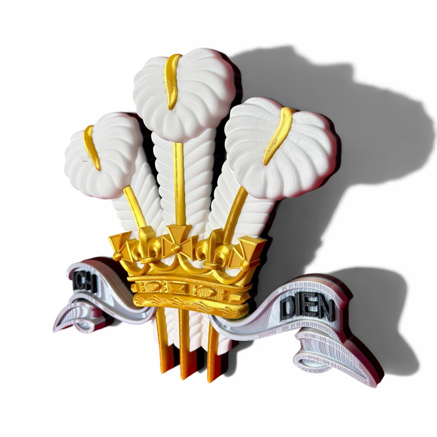 Royal Regiment of Wales Silver, Gold & White Cap Badge - Precision Military Emblems 