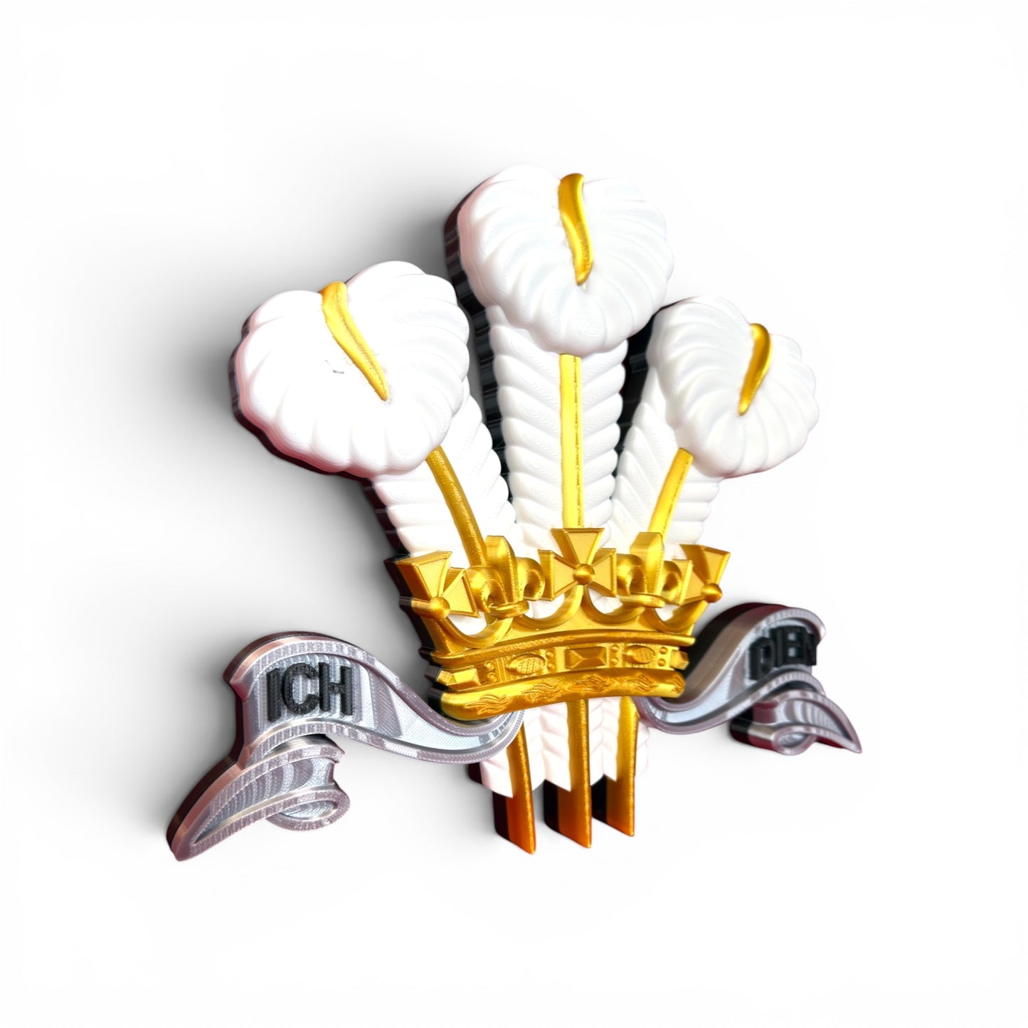 Royal Regiment of Wales Silver, Gold & White Cap Badge - Precision Military Emblems 