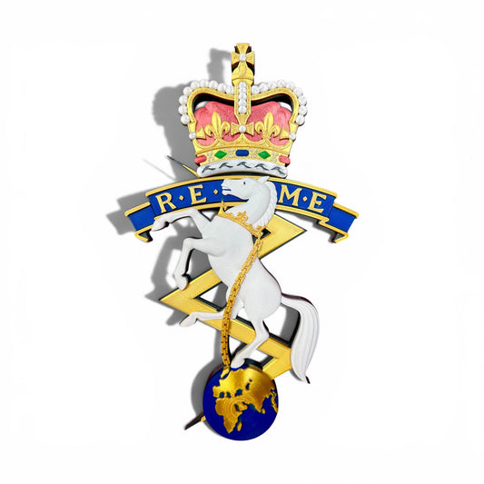 REME Queen's Crown Cap Badge - Precision Military Emblems 
