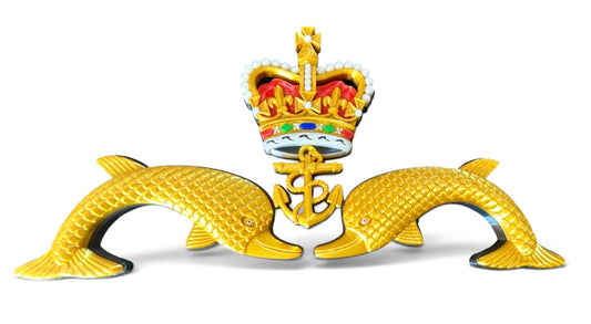 Royal Navy Submarine Service "Dolphins" Badge | Queen's Crown - Precision Militay Emblems 