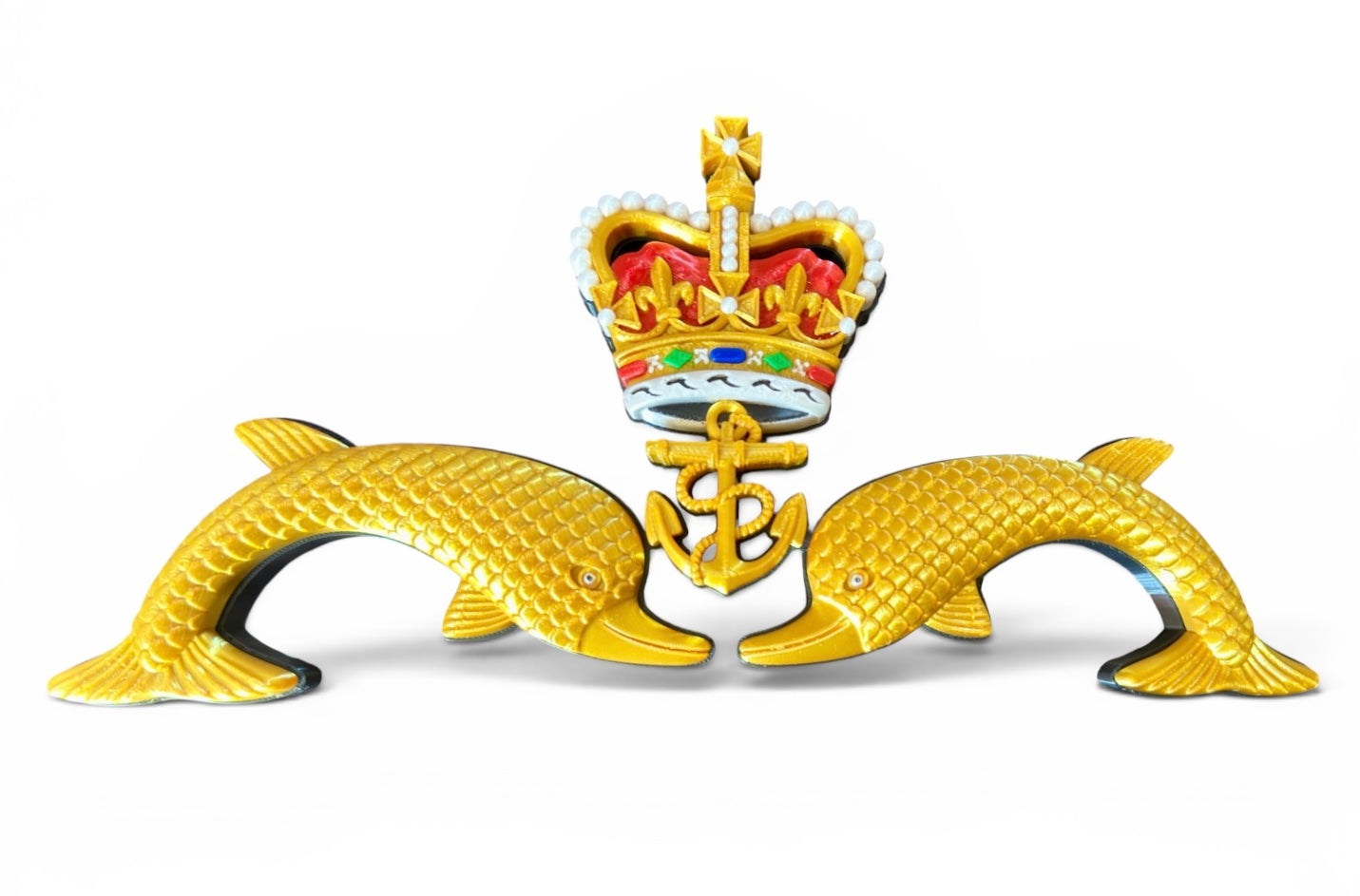 Royal Navy Submarine Service "Dolphins" Badge | Queen's Crown - Precision Militay Emblems 