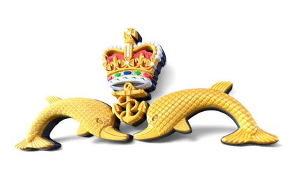 Royal Navy Submarine Service "Dolphins" Badge | Queen's Crown - Precision Militay Emblems 