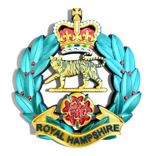Royal Hampshire Regiment Full Colour Cap Badge Crest - Precision Military Emblems 