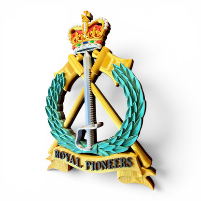 Royal Pioneers Full Colour Cap Badge Crest - Precision Military Emblems 
