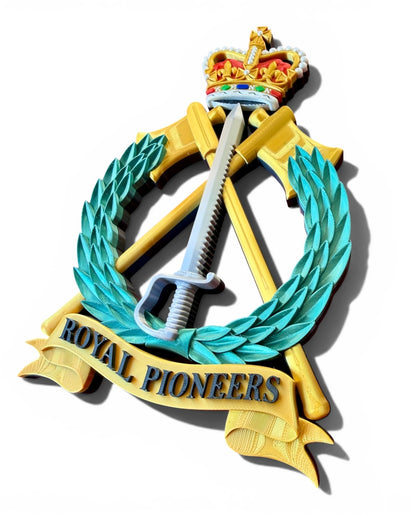 Royal Pioneers Full Colour Cap Badge Crest - Precision Military Emblems 