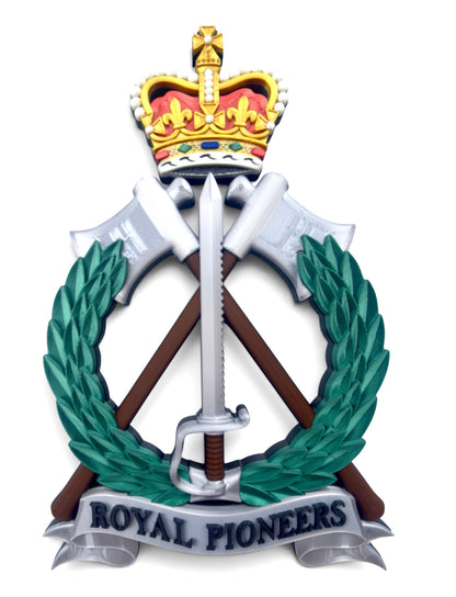 Royal Pioneers Corps Full Colour Cap Badge - Precision Military Emblems 
