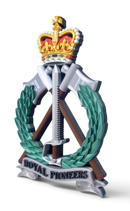 Royal Pioneers Corps Full Colour Cap Badge - Precision Military Emblems 
