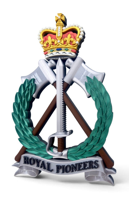 Royal Pioneers Corps Full Colour Cap Badge - Precision Military Emblems 