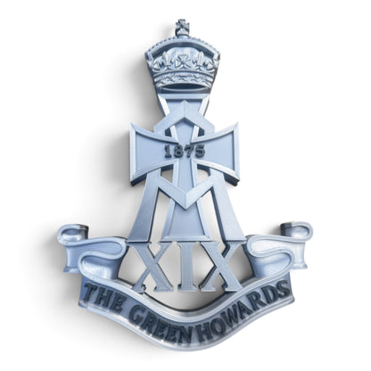 Green Howards Cap Badge Silver & Black - Precision Military Emblems 