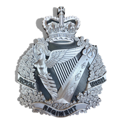 The Royal Irish Regiment Cap Badge | Silver, Black & White - Precision Military Emblems 