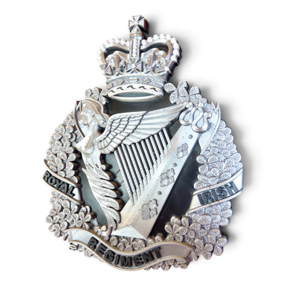The Royal Irish Regiment Cap Badge | Silver, Black & White - Precision Military Emblems 